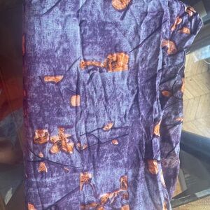 Purple and Orange Floral Women's Skirt
